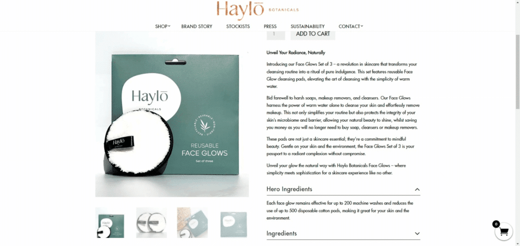 FACE GLOWS SET OF 3 Haylo Botanicals